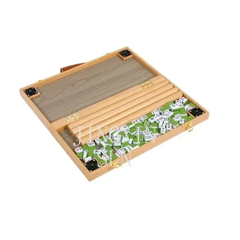 Camping Outdoor Automatic Folding Mah-jong Game wooden Table,Assembling Portable Mahjong Camping Table