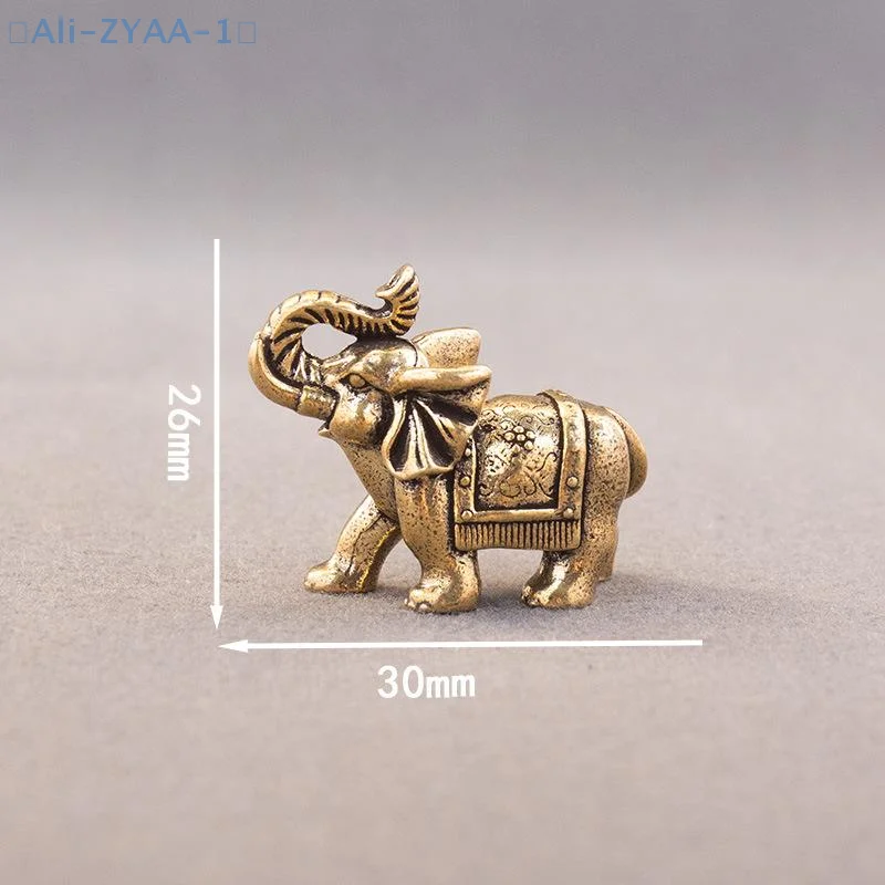 【ZYAA-1】Kupfer-Glückselefant, kleine Ornamente, Messing-Segen-Elefant, Miniatur-Figur, antike Bronze-Tierstatue