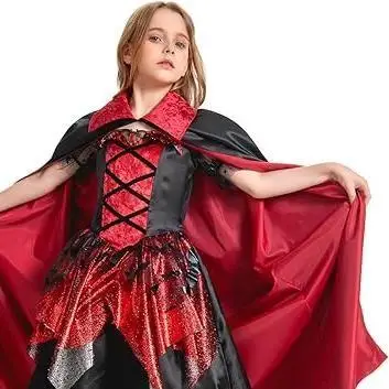 

Костюм ведьмы на Хэллоуин, двухслойный плащ с воротником, террор, асфера, готический дьявол, халат для ролевых игр, женский этнический сценический халат...