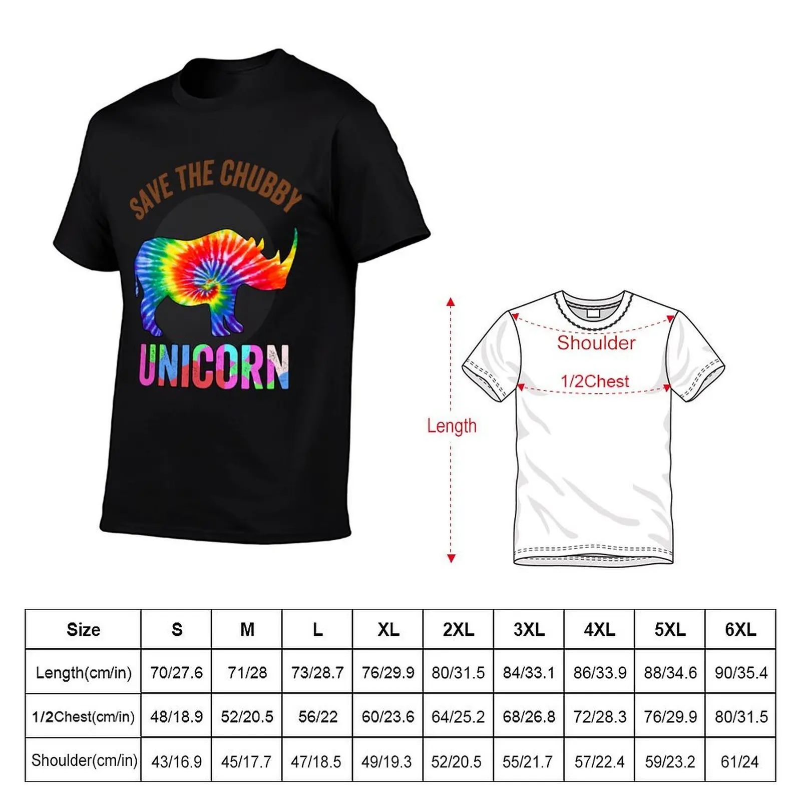 Save The Chubby Unicorn, funny Tie dye rhino T-Shirt Clothing blacks men graphic t shirts