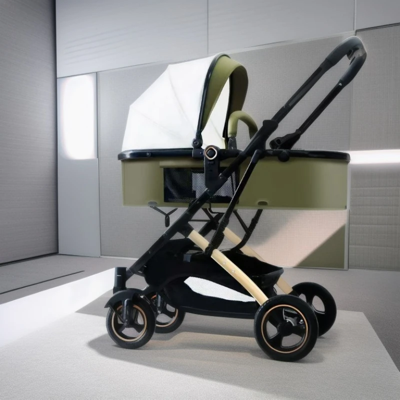 

Детская коляска может сидеть, лежать, складывается, амортизирующая, многофункциональная, двусторонняя, для новорожденных, высокая пейзажная корзина, детская коляска