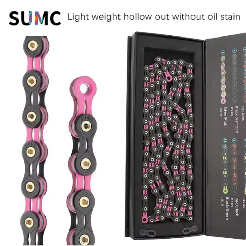 

SUMC Bicycle Chain X11SL X12SL Speed MTB Road Bike Diamond Chains Ultralight Mountain Bicycle 11 12S Chains fit for Shimano Sram
