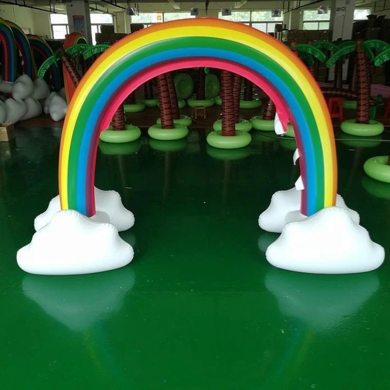 

Inflatable arch kindergarten new water jet rainbow shape arch holiday decoration outdoor water toy