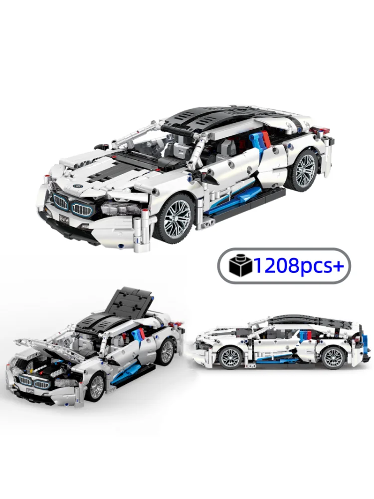 Technische NIEUWE 1:14 Schaal Raceauto Bouwstenen Set Model Auto Kit voor Jongens Volwassenen Collectible Display Verjaardagscadeau 1208PCS - afbeelding 2