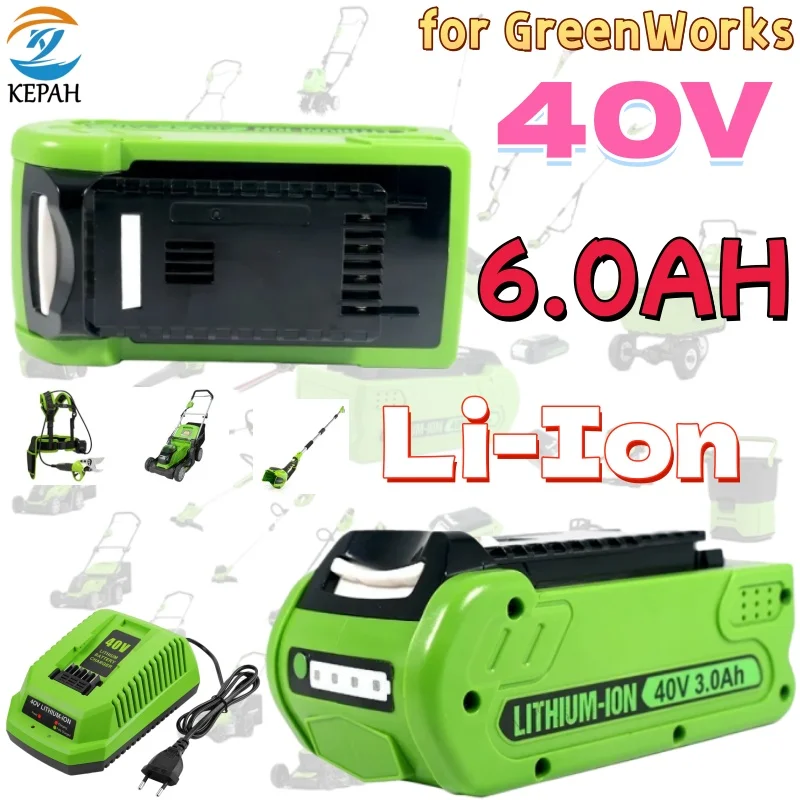 For GreenWorks 29462 40V 3000mAh Rechargeable Battery For 29462 29472 29282 G-MAX Replacement Lawn Mower Power Tools Battery