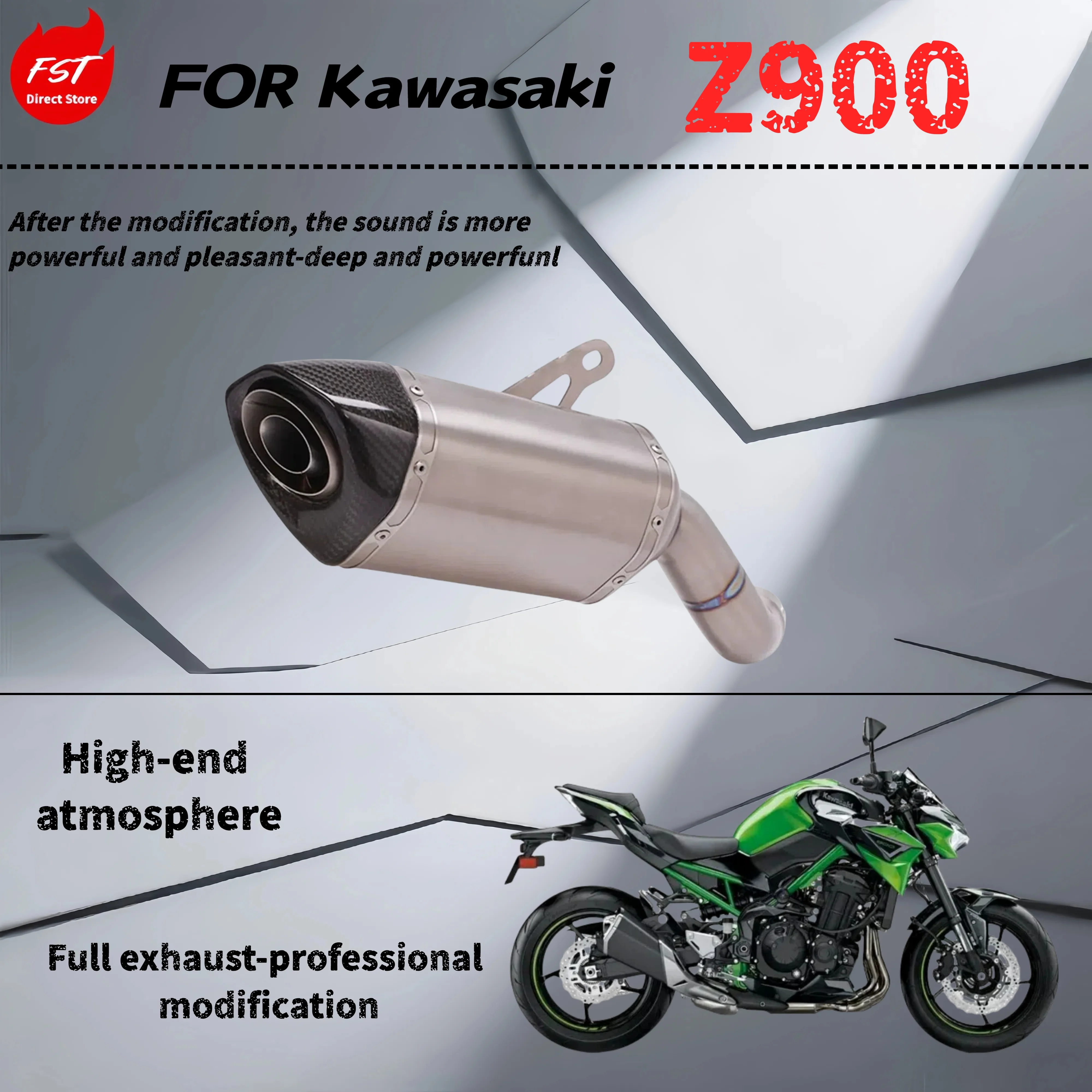 

For Kawasaki z900-Modified multi-stage exhaust pipe-the sound is deep, thick and powerful
