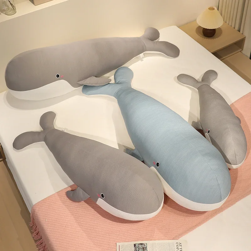 

Cozy Breathable Whale Plush Pillow Stuffed Multiple Sizes Whale Doll Detachable Throw Pillow Back Cushion Kawaii Home Decor