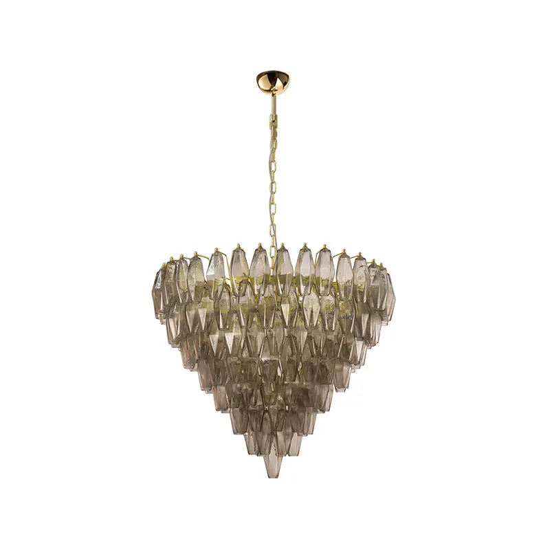 French Colorized Glass Art Dimmable Led Ceiling Chandeliers Lustre Suspension Luminaire Lampen Hanging Light For Living Room
