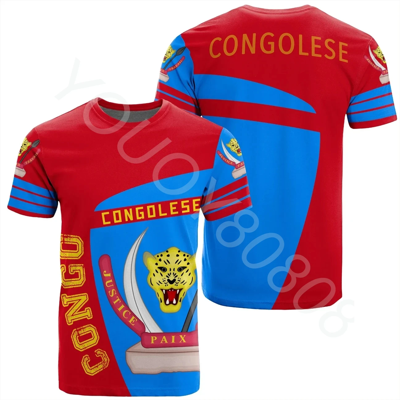 

African Region T-Shirt New Printed Democratic Republic of Congo T-Shirt Sport Premium Casual Street Sports Men's Top