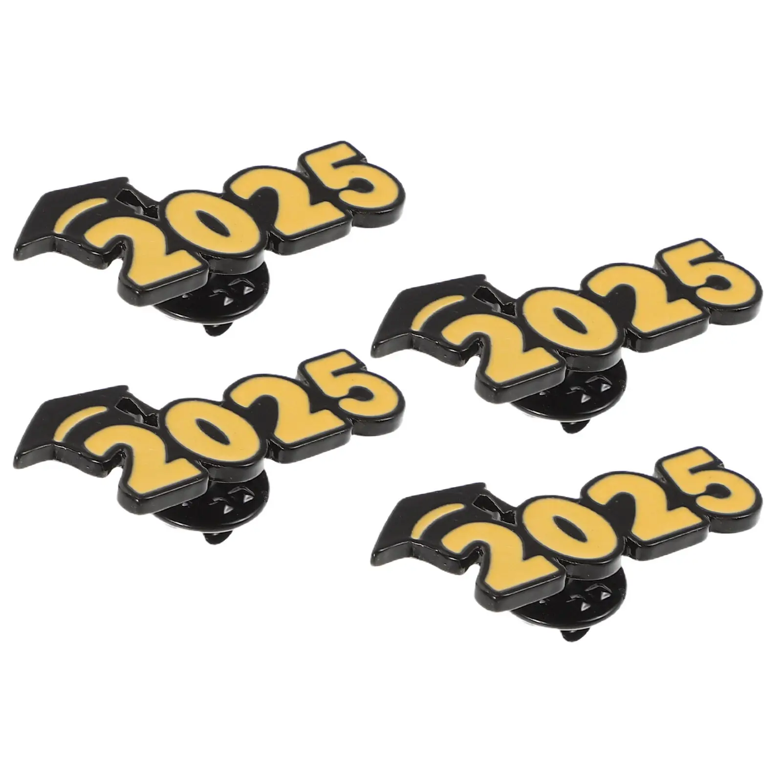 4Pcs Doctoral Cap Brooch Pin Metal Graduation Lapel Pin for Graduates Commemorative Souvenir Class of 2025 Academic Achievement