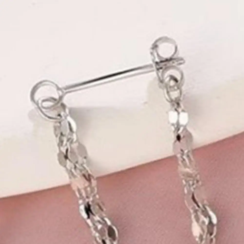 Dubbele kettingen lange kwast oorbellen voor vrouwen Koreaanse roestvrijstalen zirkoon hangende oorbel piercing sieraden