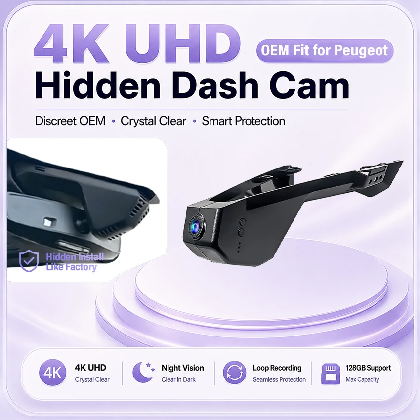 Dashcam for Peugeot 5008 3008 4008,Dvr for Citroen C5 Aircross,Camera Recorder for DS7,Plug and Play OEM Look Car DVR WiFi & APP