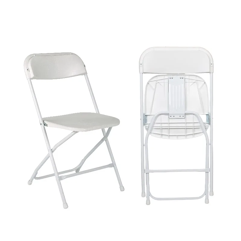 White Folding Wedding Plastic Foldable Dining Chairs Light Weight Garden Party Stackable Chair for Cafe Restaurant Events