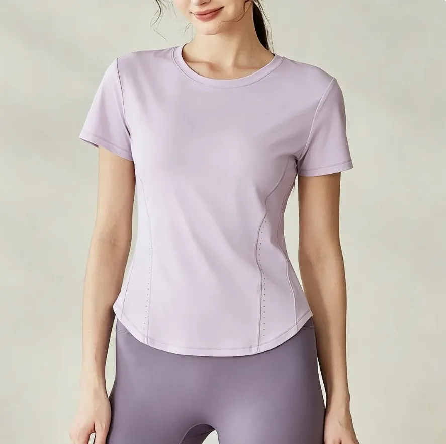 Quick-Drying Sun Protection Sports Tops for Women, Short-Sleeved Yoga Wear, Fitness Training Running T-Shirts, Summer Sports T-Shirts