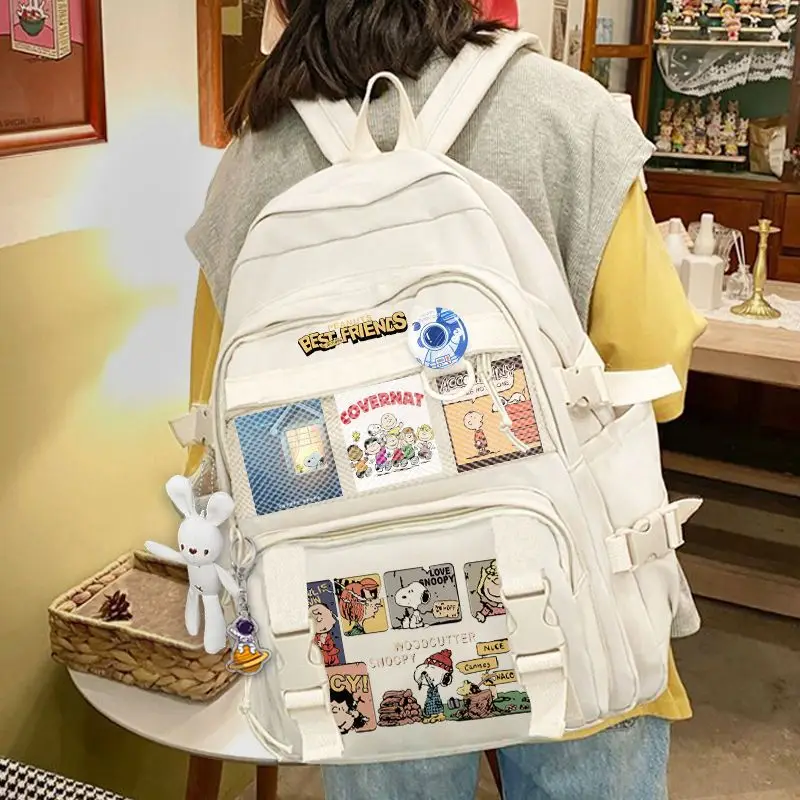 Snoopy animation peripheral cartoon cute student school bag creative personality large capacity backpack travel storage bag