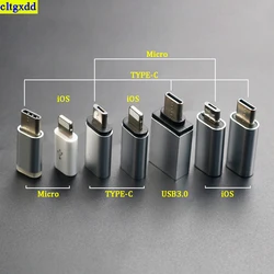 Cltgxdd 1piece Micro USB Converter Adapter FOR iPhone X 8 7 6 Plus Type C/IOS to Micro USB Silver Adapter for Samsung S8 Xiaomi