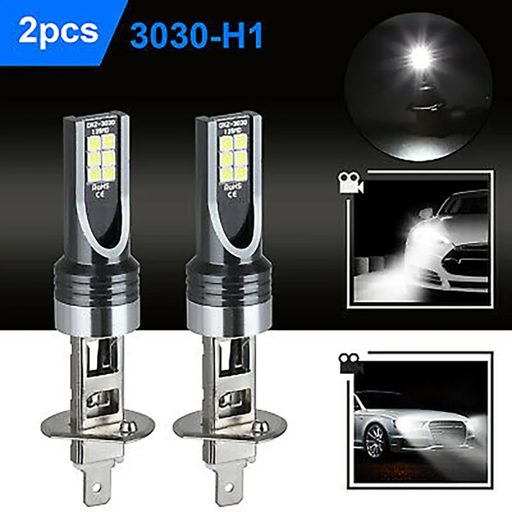 2Pcs H1 Car Fog LED Bulbs Light 14000LM 6500K High Low Beam Bulbs Lamp Auto Headlight Conversion Kit High Power IP68 Waterproof