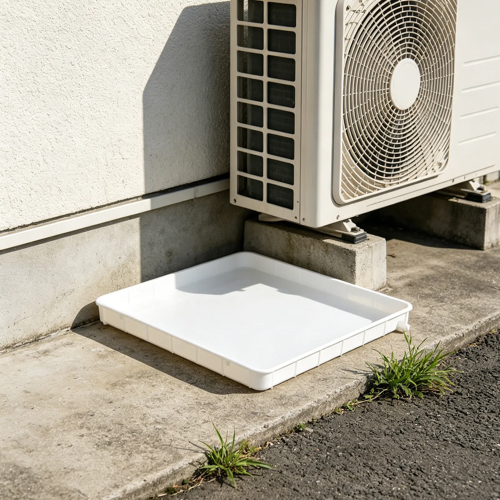 1Set Air Conditioner Drain Pan 15.75x15.75in Plastic Drip Tray Side Drain Hose Option for Window Ac Units Ac Drip Pan