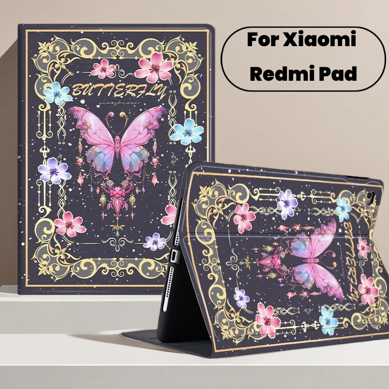 

Чехол Funda для Xiaomi POCO Pad Pro 12,1 дюйма, HD чехол с откидной крышкой для планшета с мультяшным принтом для Redmi Pad SE 11, чехол для Redmi Pad SE 8,7 дюйма