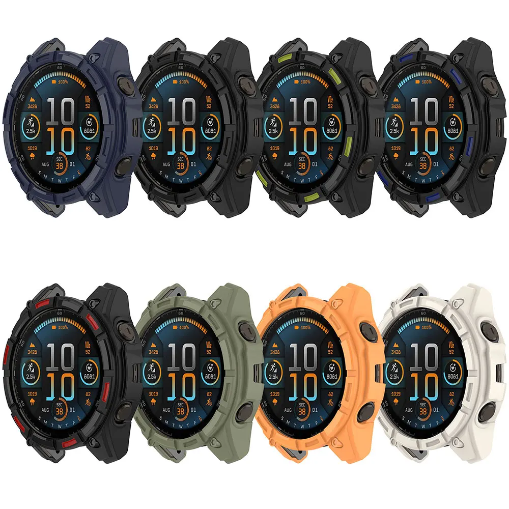 Silicone Watch Cover for Garmin Fenix8 Solar 51MM 47MM Band Smart Watch Replacement Shell Garmin Fenix 8 AMOLED Protective Case