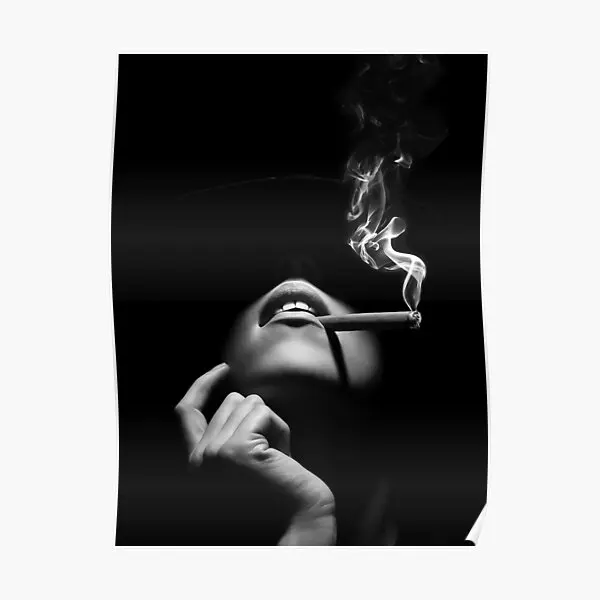 Woman Smoking A Cigar  Poster Wall Decor Painting Funny Home Picture Art Vintage Print Mural Modern Room Decoration No Frame