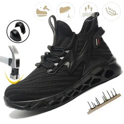 Man Safety Shoes Puncture-Proof Work Sneakers Lightweight Work Shoes Men Steel Toe Shoes Safety Boots Indestructible Shoes