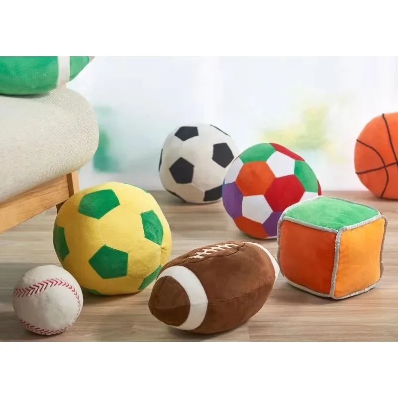 Ins Luxury 1:1 Training Ball Football Basket Baseball Rugby Simulation Plush Cushion Creative Boy Fan Birthday Gift Cushion