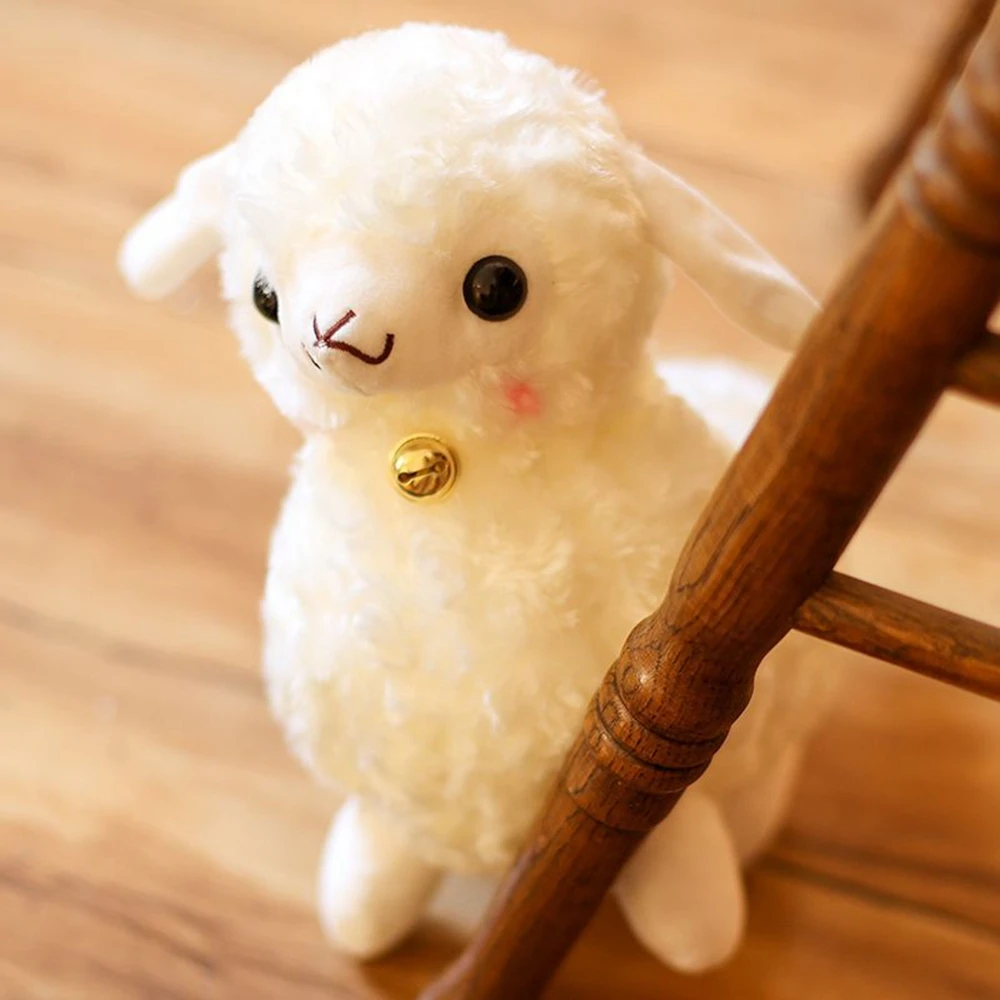 26cm Kawaii Wool Plush Toy White Small Mianyang Bell Decoration Doll For Children's Birthday Christmas Gift