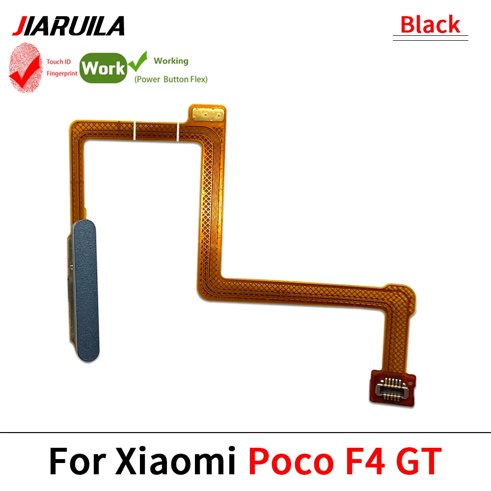 10Pcs，Home Button FingerPrint Touch ID Sensor Flex Cable Ribbon Replacement For Xiaomi Poco F4 GT F5 with power on function