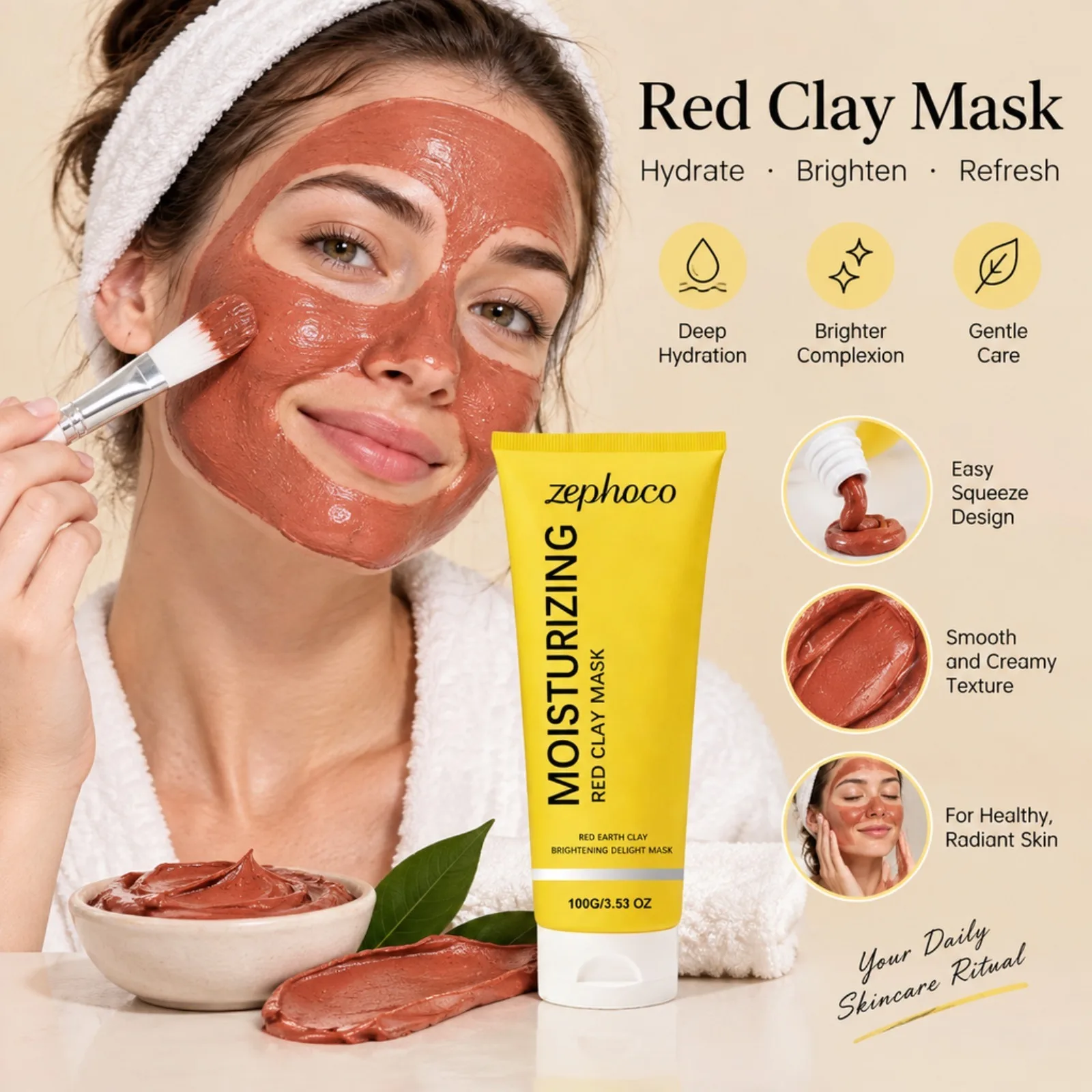 Red Red Clay Face Mask Deep Cleansing Detox Mud Mask Moisturizing Brightening Red Earth Clay Mas for Face Skin Oil Control Smooth - Aliexpress Deal