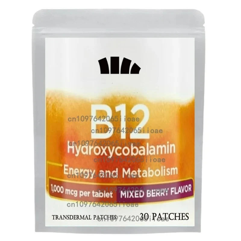 

30 Patches B12 Transdermal Patches - 100% Natural Vitamin Patches for Women, Energy, Focus & Body Support