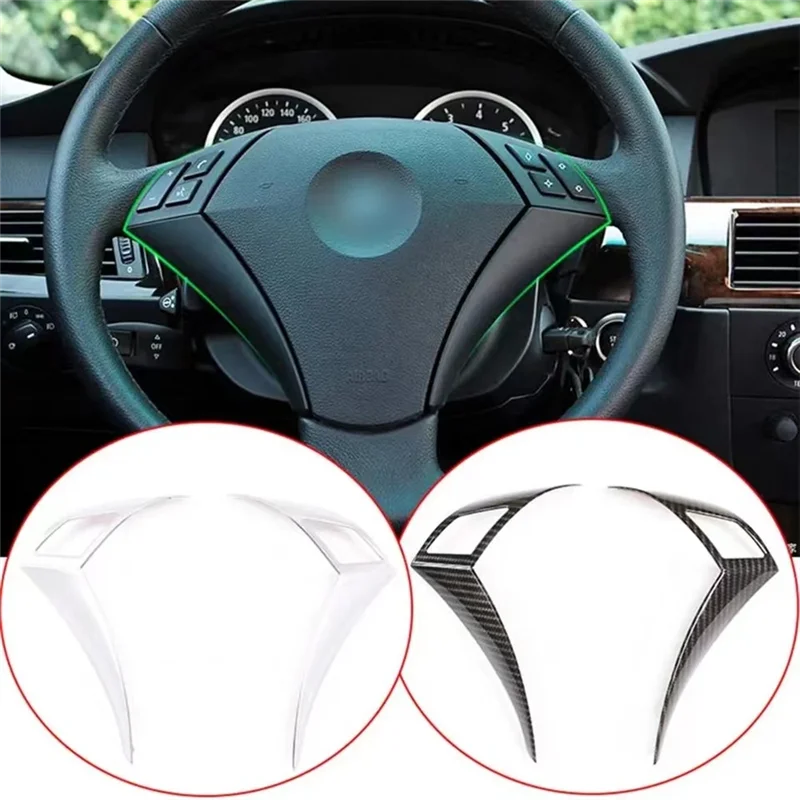 

Car Steering Wheel Sequins Steering Wheel Button Decorative Frame Decorative Stickers For BMW 5 Series E60 E61 03-10