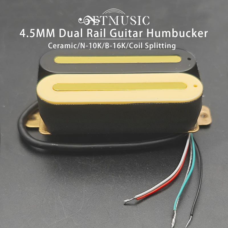 4.5MM Super Power Dual Rail Ceramic Humbucker Electric Guitar N-10K/B-16K Double Coil Pickup Coil Splitting Pickup