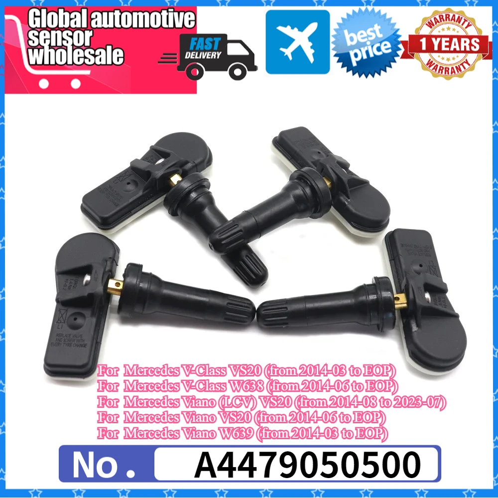 

A4479050500 Системы контроля датчика давления в шинах TPMS для Mercedes-Benz Metris V Class VS20 Viano W638 ab Vito W447 433 МГц