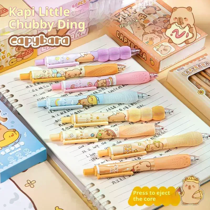 4Pcs Cute Cartoon Capybara Gel Pen Quick Drying Neutral Pen Student Kids School Writing Student Stationery Supplies Gifts