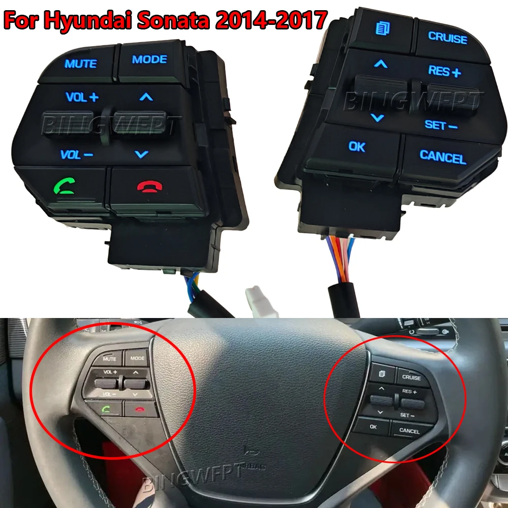 

For Hyundai Sonata 2.4 2015-2017 Steering Wheel Switch Cruise Control Volum Button 96700-C1030 96700-C1510 96700C1030 96700C1510