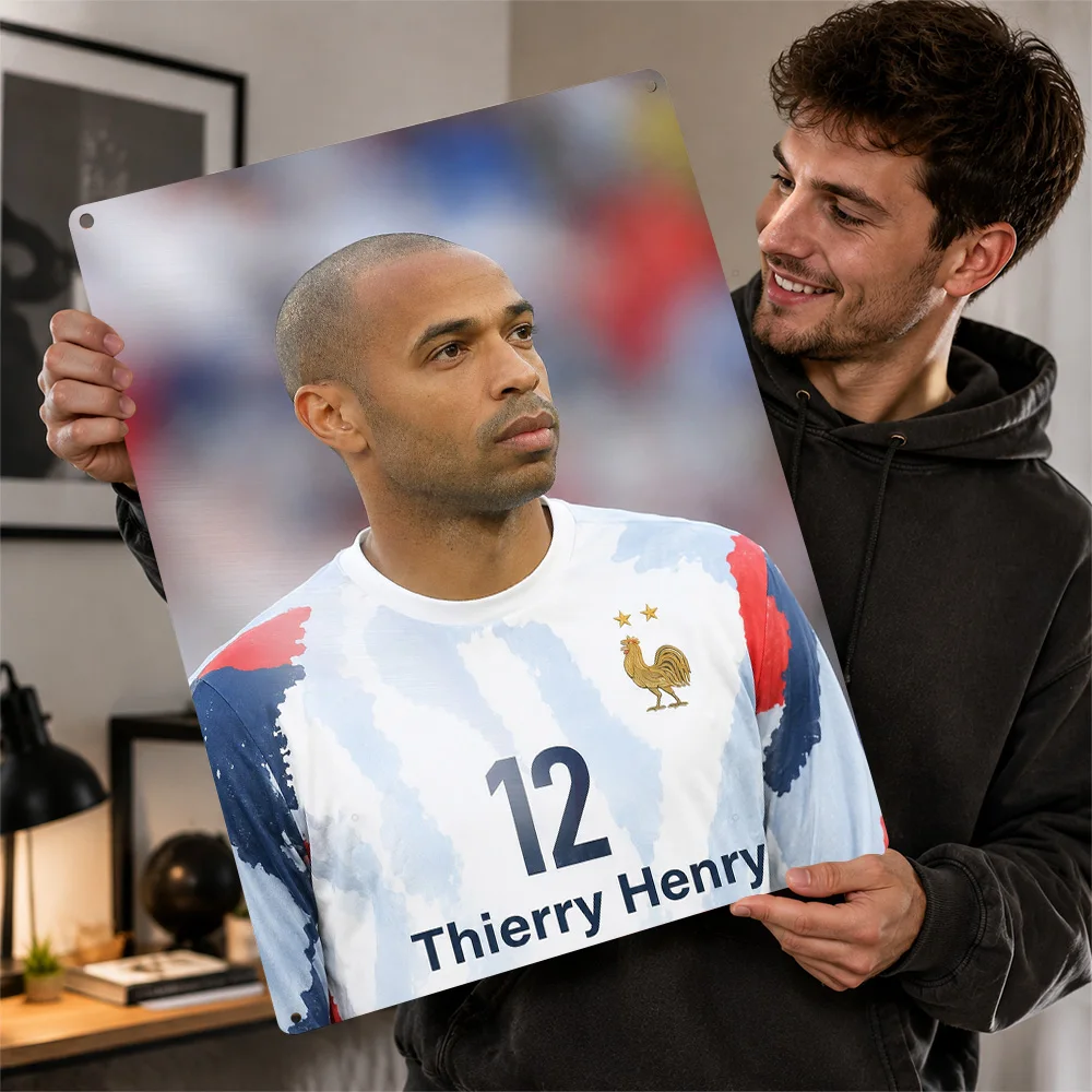 Thierry Henry Football Aluminum Poster Customized Metal Tin Sign Club Legacy Style Wall Art Made For Loyal Supporters In Study