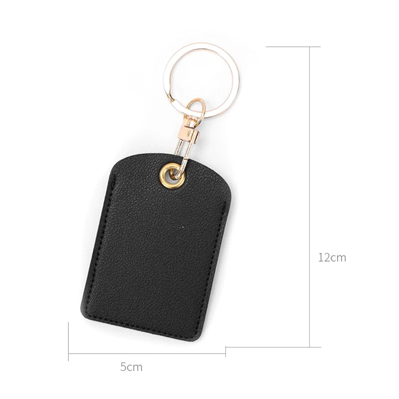 Leather access card holder, water drop keychain, bus card elevator induction protective cover