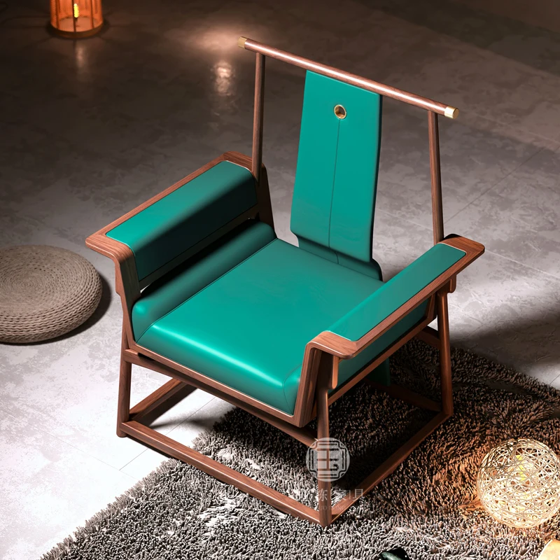Modern Chinese style Taishi chair comfortable office boss chair black walnut solid wood long-term not tired tea master chair