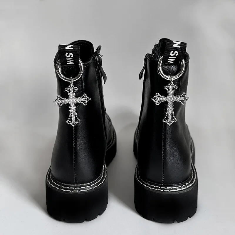 

2pcs Luxurious Diamond Cross Shoes Buckles Removable Metal Cross Pendant Boots Heel Decoration Party Jewelry Shoes Accessories