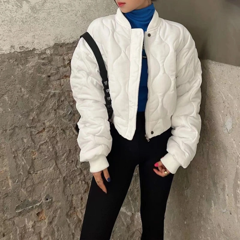 Autumn Winter New Long Sleeve Solid Korean Short Jacket Zipper All-match Youth Fashion Coats Casual Lazy Style Women Clothing