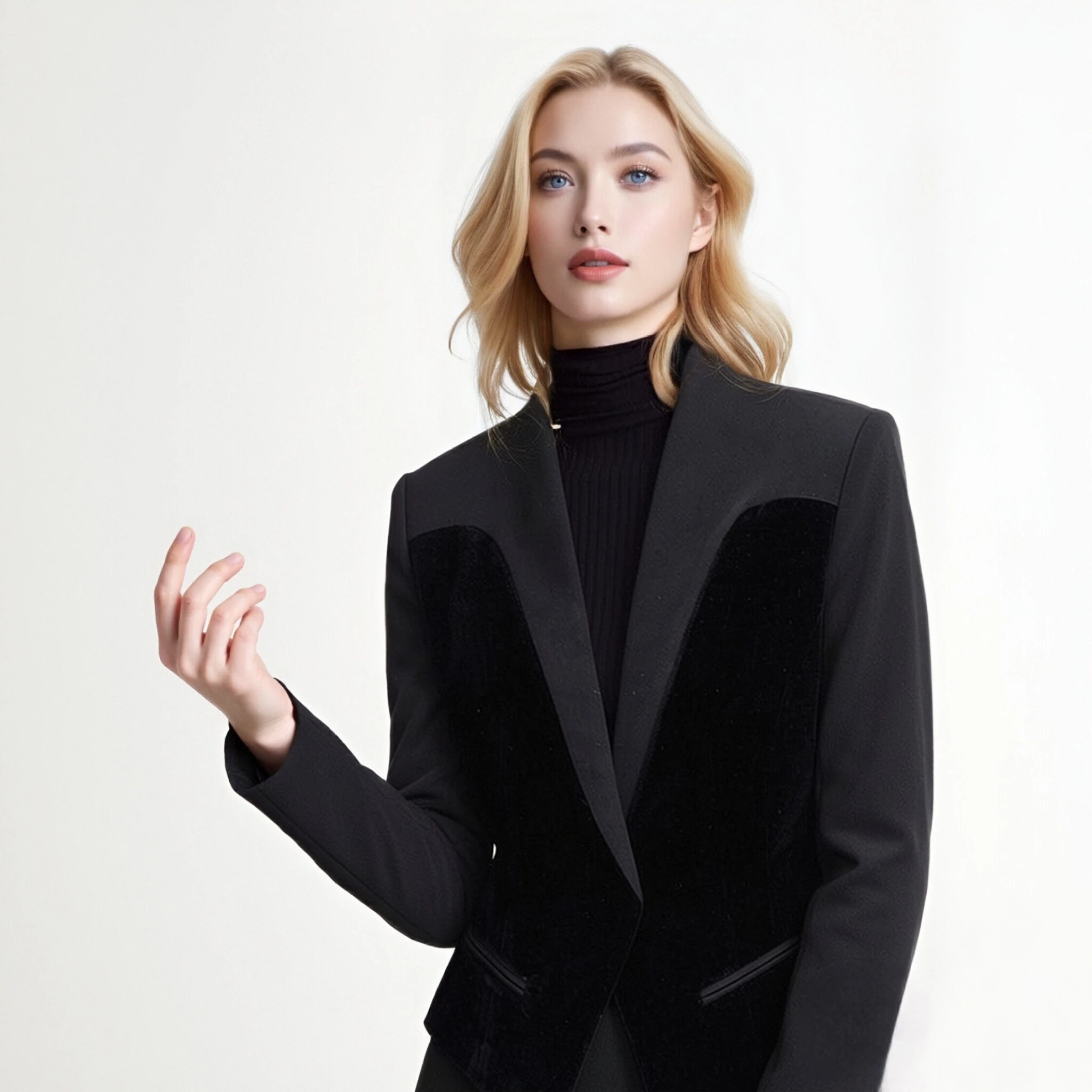 

Весенне-осенний женский блейзер 2026 года в европейском стиле: элегантный, приталенный, из структурированного бархата с пэчворком, в британском стиле, с контрастными цветами