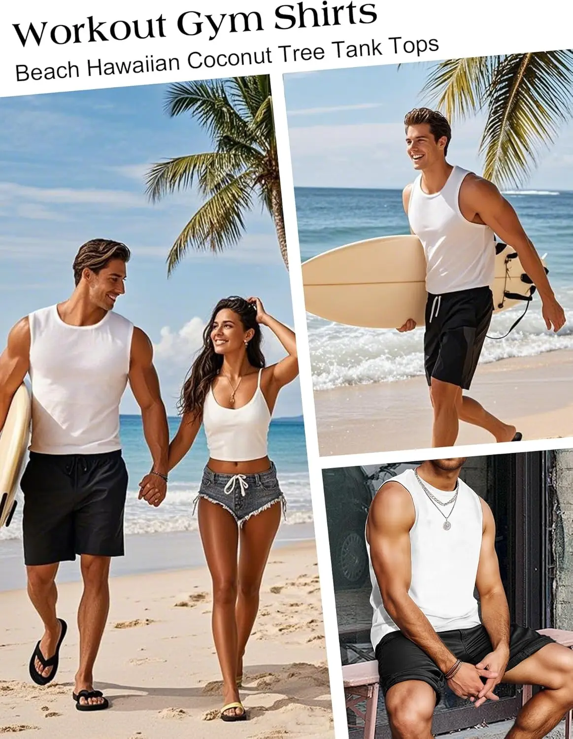 Herren Tanktops Workout Ärmellose Shirts Sommer Einfarbig Polyester Schnelltrocknende Tanktops für Männer Sommer Strand Sport T-Shirts – Detail 10