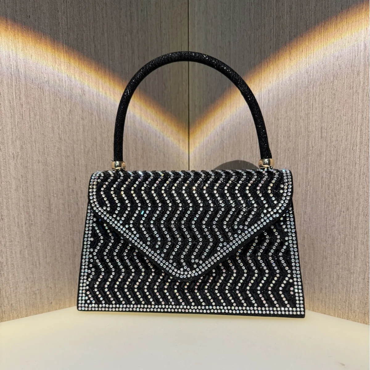 

Princess Style Large Capacity Diamond Evening Bag Women's Luxury Handbag Top Handle Wedding Party Carry-On Tote Compartment Bag