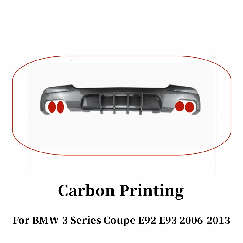 Achterbumper zwarte diffuser splitter spoiler met LED verlichting exterieur bodykit voor BMW 3 Serie Coupé E92 E93 2006-2013