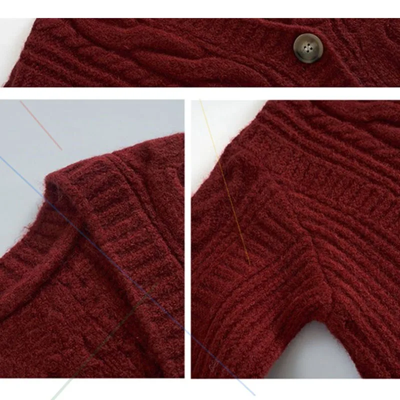 محبوك سترة المرأة بالأزرار جديد طويل الأكمام الخامس الرقبة الأبيض متماسكة سترة سترة المرأة بلايز تريكو Sueters De Mujer Q1500 #6