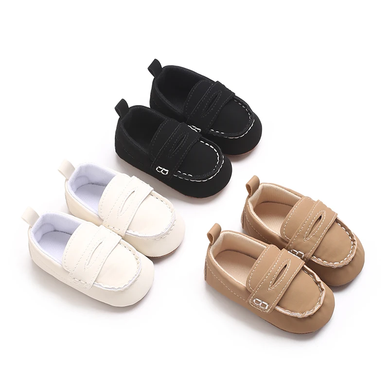 

Fashion Leather Infant Crib Shoes for Baby Boys Loafers Newborn Footwear Toddler Soft Sole Anti-slip Moccasins 1 Year Old Items