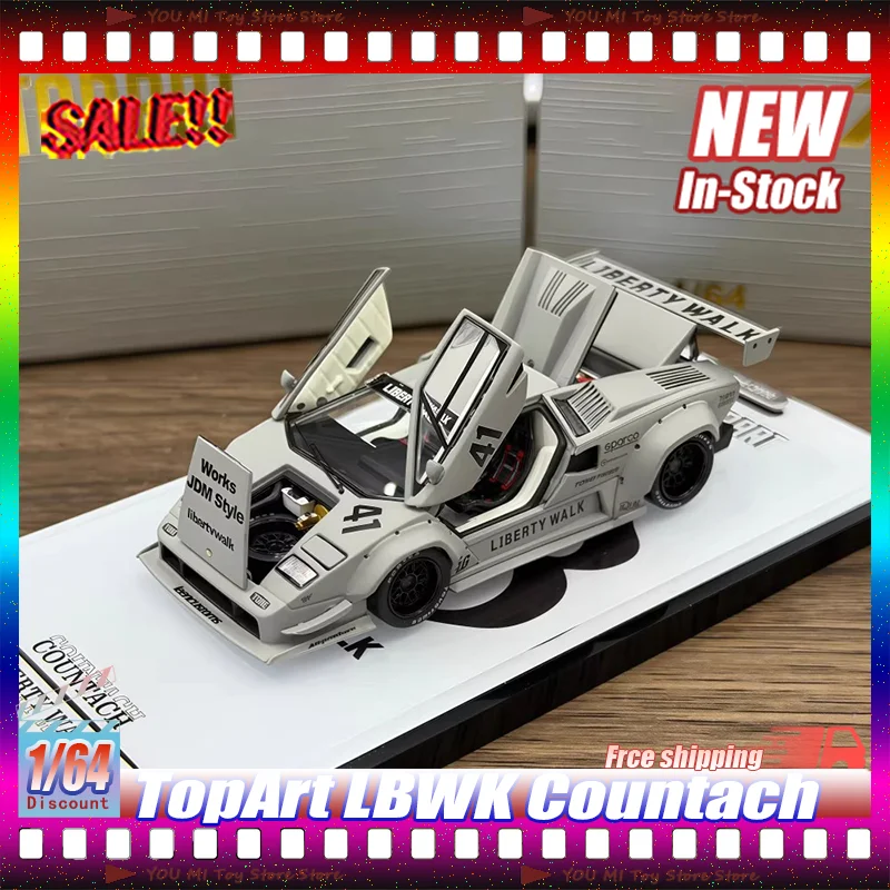 

New In Stock Topart 1:64 Apa Xpo Lamborghini Lbwk Countach Full Open Simulation Alloy Miniature Die-Casting Car Model Custom Toy