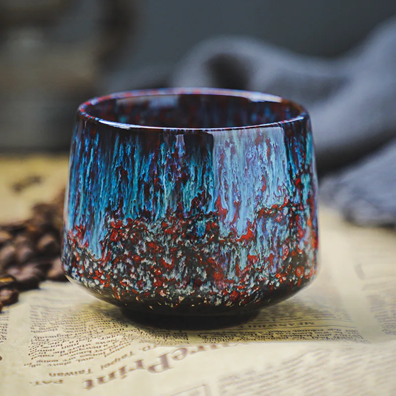 Najlepiej sprzedający się kolorowy ceramiczny kubek do kawy z reaktywną glazurą 170 ml Ceramiczny kubek do herbaty Espresso Home Office Lakierowane kubki na wodę