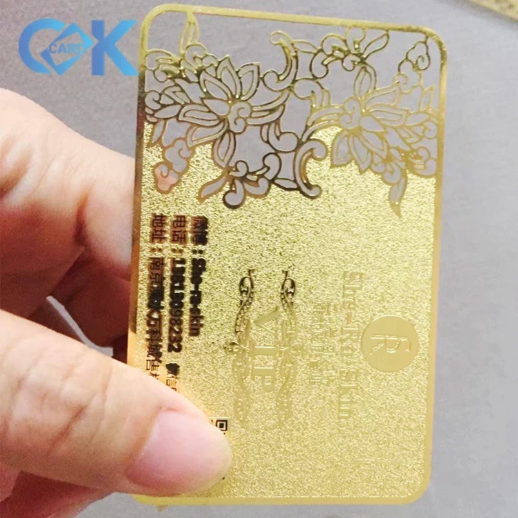 

Custom VIP Gold Graphic Metal Business Card High Quality Embossing Finish Metal Card Printing Product